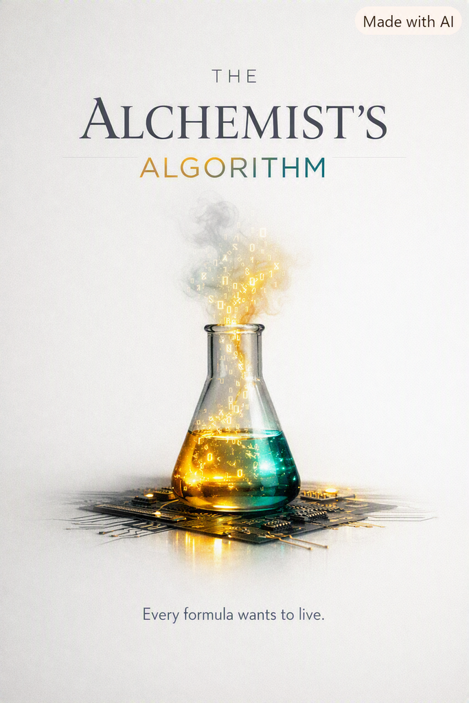 AI generated cover art for The Alchemist's Algorithm